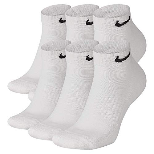 Nike Everyday Cushion Low Training Socks, Unisex Nike Socks, White/Black (6 Pair), M | Amazon (US)