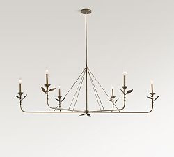 Botanical Forged Iron Chandelier (65") | Pottery Barn (US)