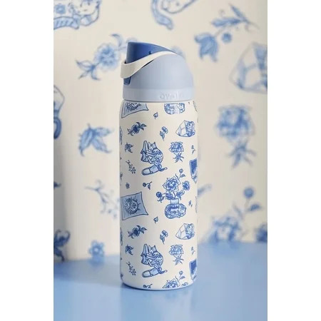 Owala FreeSip Stainless Steel Water Bottle, 32oz, Delft Cat Print | Walmart (US)