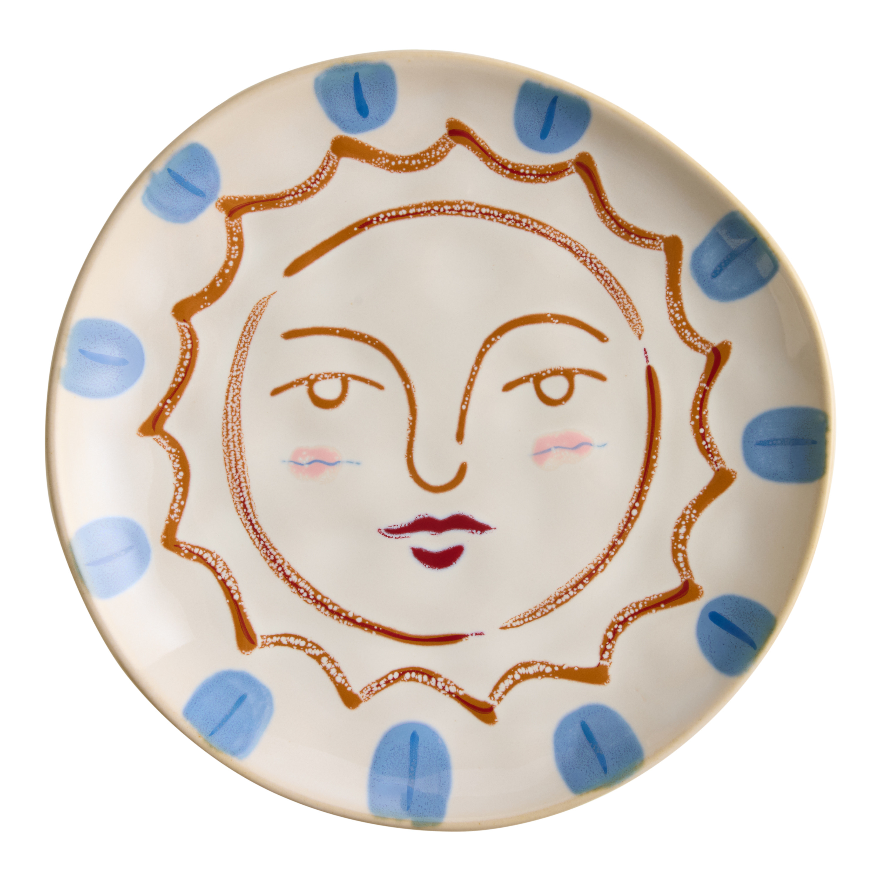 Brown and Blue Mystic Sun Hand Painted Appetizer Plate | World Market