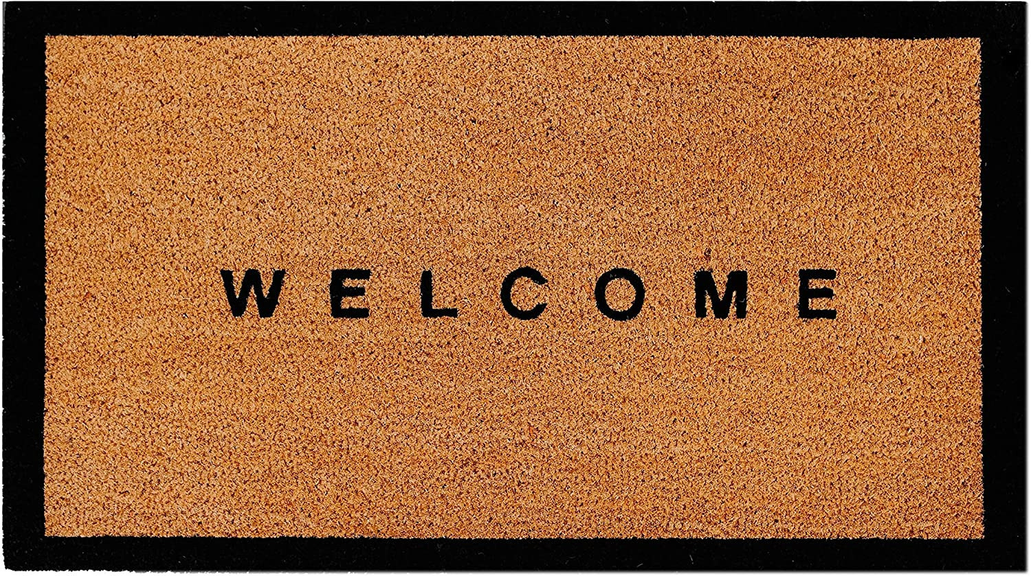 THEODORE MAGNUS Natural Coir Doormat with Non-Slip Backing - 17 x 30 - Outdoor/Indoor - Welcome M... | Amazon (US)