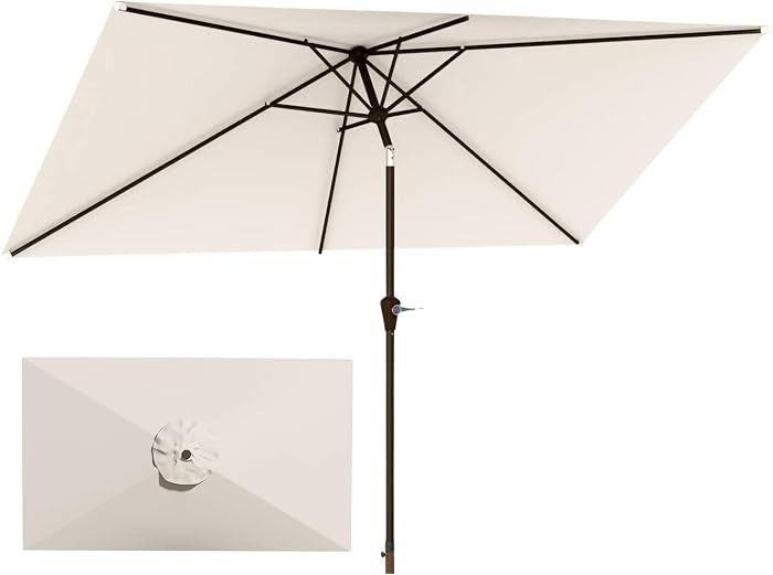 6.5'x10' Rectangular Patio Outdoor Umbrella,Large Coverage with Push-Button Tilt & UV Protection,... | Amazon (US)