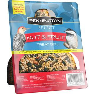 Premium 15 oz. Nut and Fruit Treat Bell with Seeds, Grains, Nuts and Fruit for Wild Birds | The Home Depot