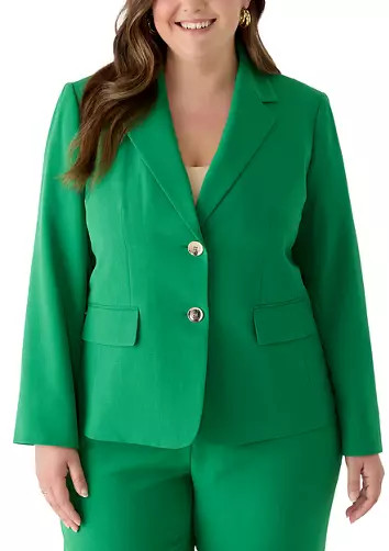 Plus Size Two Button Stretch Jacket | Belk
