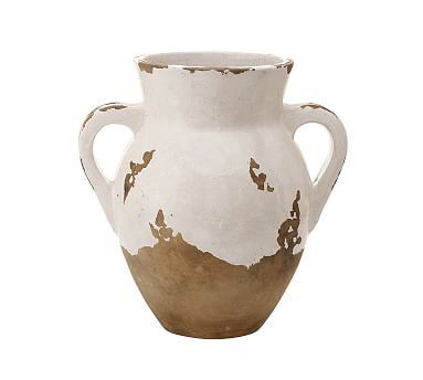 Tuscan Terra Cotta Vase, Medium Double-Handled Urn | Pottery Barn (US)