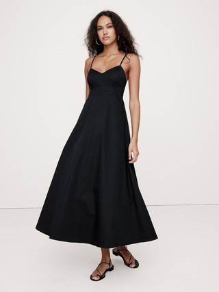 Poplin Cut-Out Maxi Dress | Banana Republic (US)