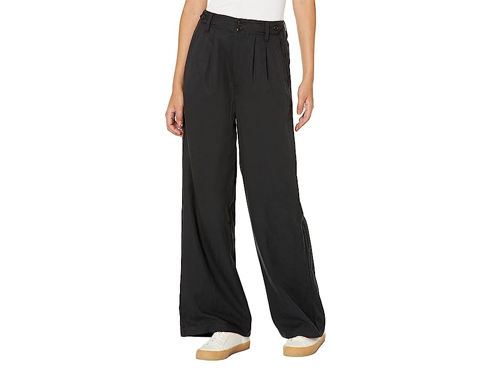 Madewell The Harlow Wide-Leg Pants Women's Casual Pants True Black : 14, Cotton/Linen/Lyocell | Zappos