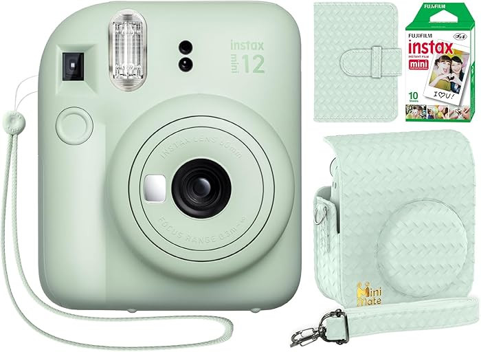 Fujifilm Instax Mini 12 Instant Camera Mint Green + Minimate Custom Designed Case + Fuji Instax F... | Amazon (US)