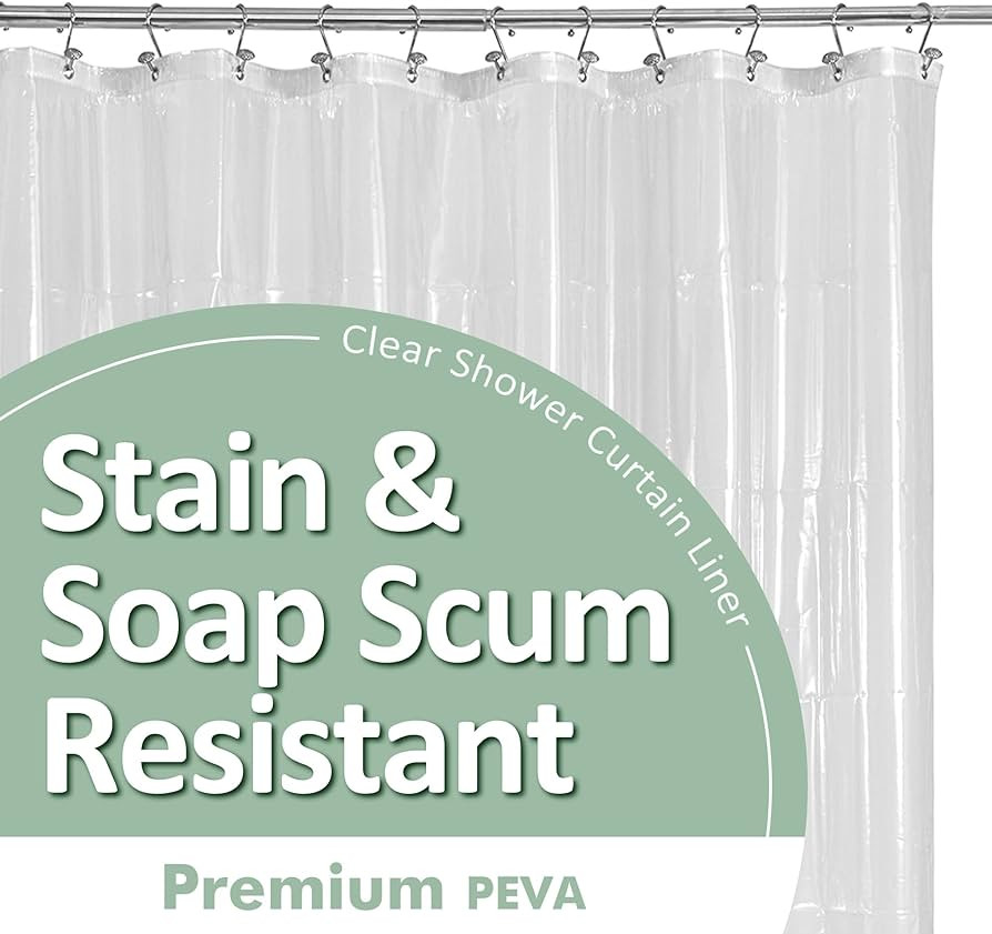 Barossa Design Plastic Shower Liner Clear - Premium PEVA Shower Curtain Liner with Rustproof Grom... | Amazon (US)