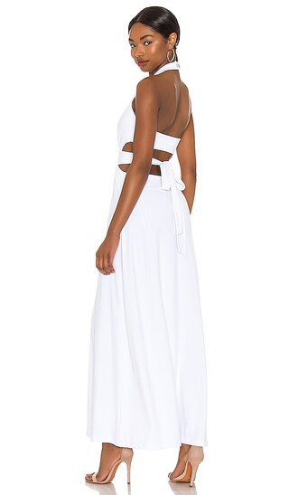High Neck Low Back Dress in Sugar | Revolve Clothing (Global)