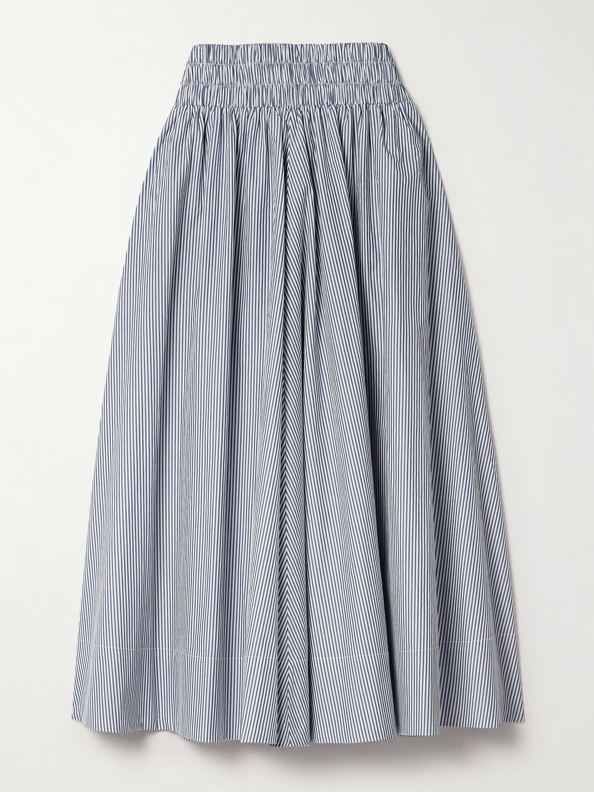 The Kyria pleated striped cotton-poplin midi skirt | NET-A-PORTER (US)