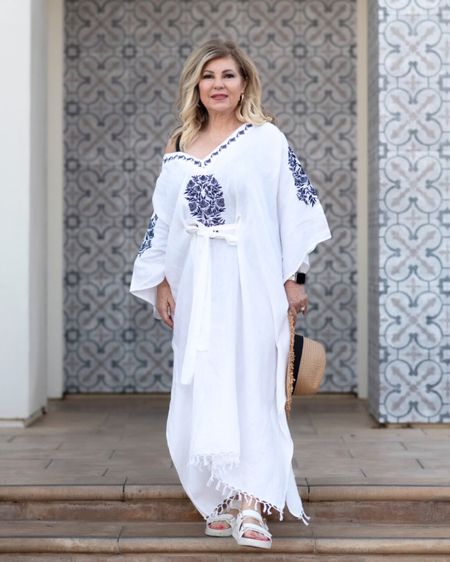 Vacation vibes all year long! I'm in love with this embroidered kaftan from Mersea.
Whenever I wear it, I'm instantly transported to a fabulous vacation whether I am traveling or lounging at home. I'm telling you, its an instant mood.
I recently discovered @merseaco and I think you will love their elevated fashion that will make you look and feel great for years to come.
I've also linked two other beautiful items I have from Mersea and will be featuring those soon!
#ad #gifted 

#LTKover40 #LTKtravel #LTKswim