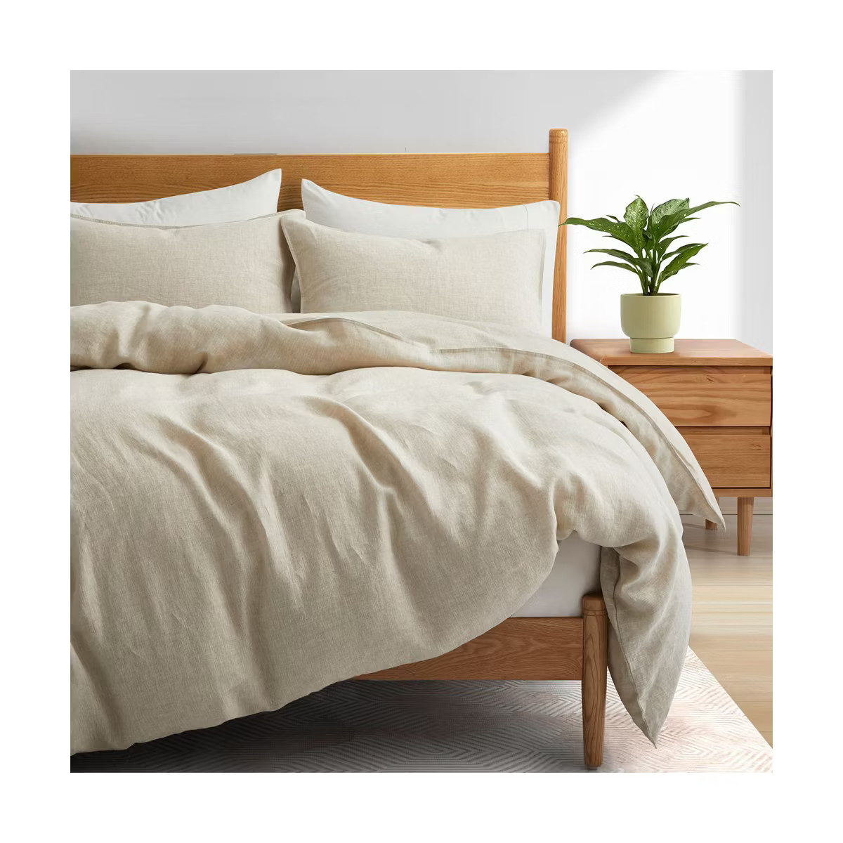 Peace Nest Luxurious Premium Flax Linen Cotton Duvet Cover and Pillow Sham Set Moisture-Wicking a... | Target