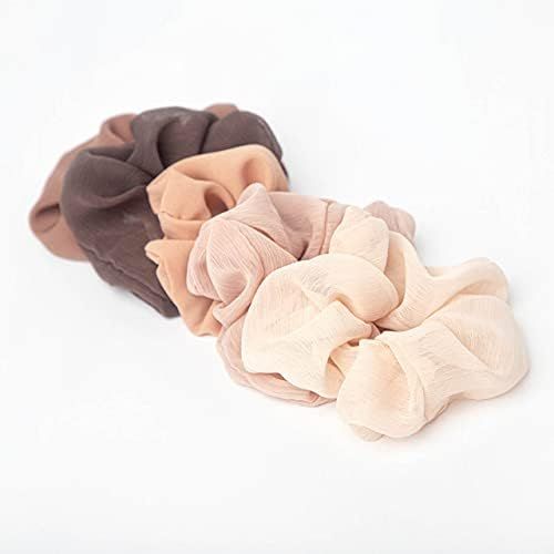 Kitsch Crepe Scrunchies for women, Hair Scrunchies, Ponytail, 5 Pack (Terra Cotta) | Amazon (US)