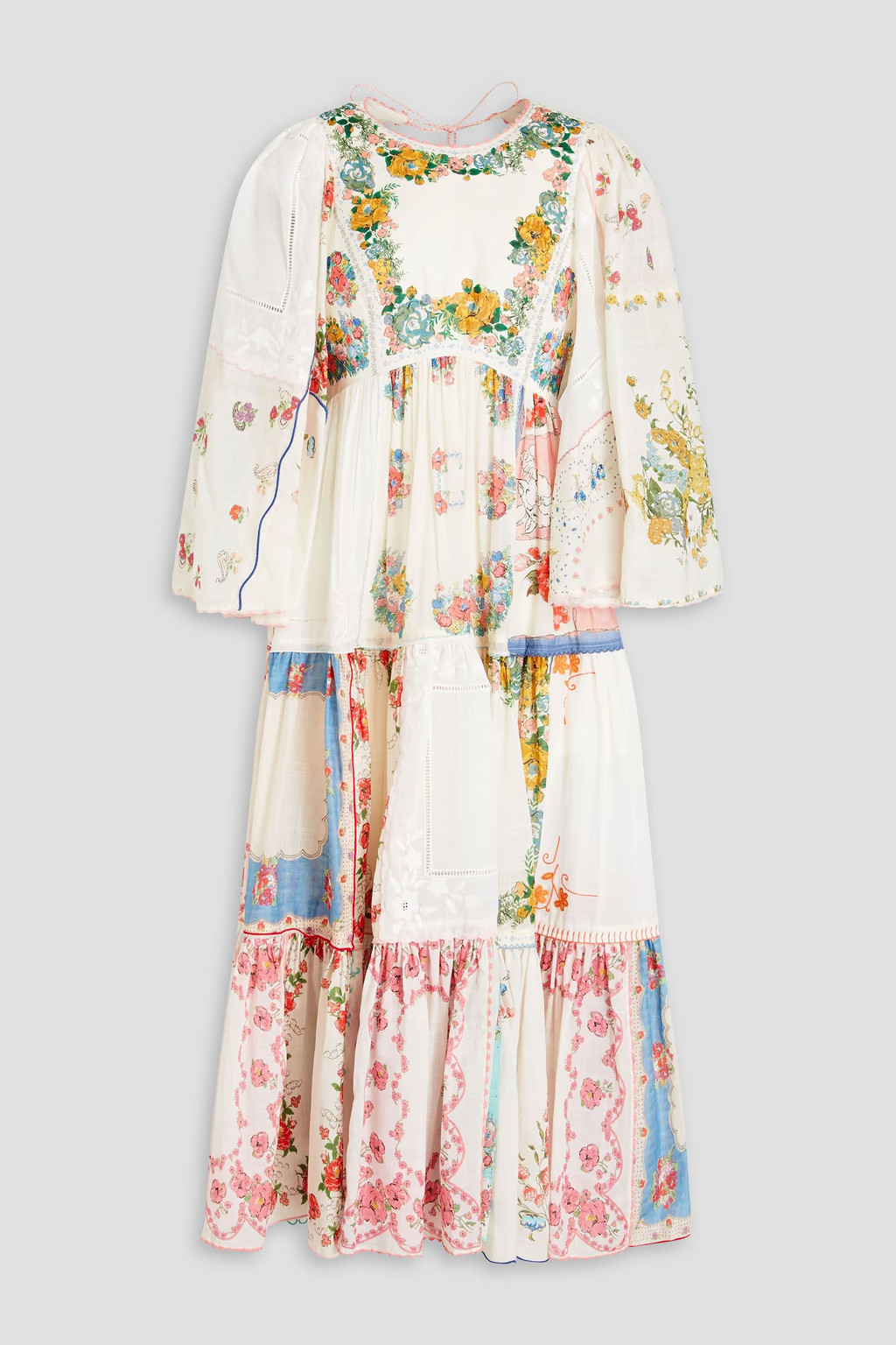 Tiered floral-print cotton midi dress | The Outnet (US and CA)