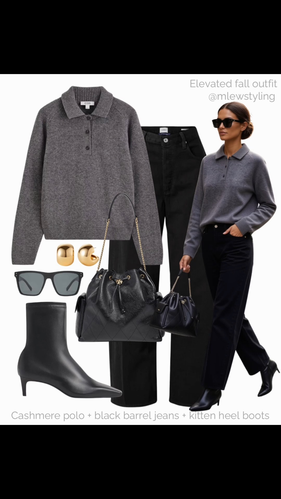 Elevated fall outfit 〰️

Tags: cashmere polo sweater, black barrel leg jeans, Tory Burch leather bag, reformation kitten heel boots, aire sunglasses, Jenny bird earrings

#LTKcanada #LTKfall #LTKjeans