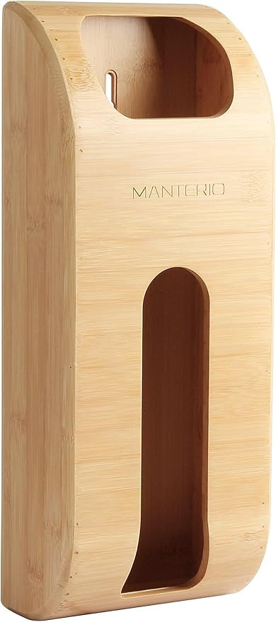 Wall Mount Plastic Bag Organizer | Durable Bamboo Grocery Bag Saver | Smudge Proof, Fingerprint R... | Amazon (US)
