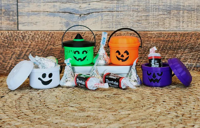 Mini Halloween Candy Buckets: 3D Printed Dollhouse Tiered Tray Decor Boo Bucket | Etsy (Global)