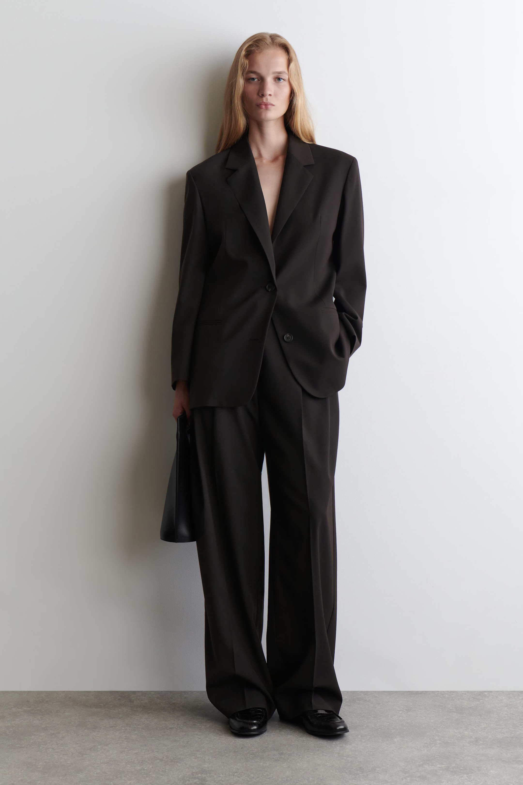 MERINO WOOL-BLEND BLAZER - DARK BROWN | COS GB | COS UK