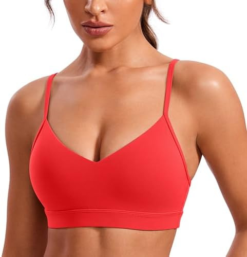 CRZ YOGA Butterluxe V Neck Sports Bras | Amazon (US)