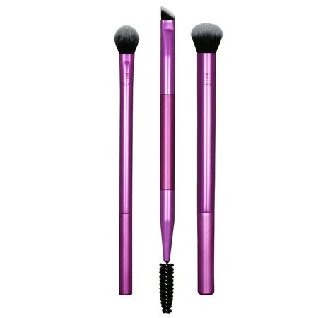 Real Techniques Eye Shade & Blend Makeup Brush Trio, For Layering Powder Shadows Evenly, Shaping & Grooming Brows, Defined Makeup Look, 3 Count | Walmart (US)
