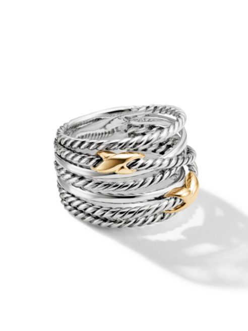 David Yurman - Double X Crossover Ring with Gold | Saks Fifth Avenue