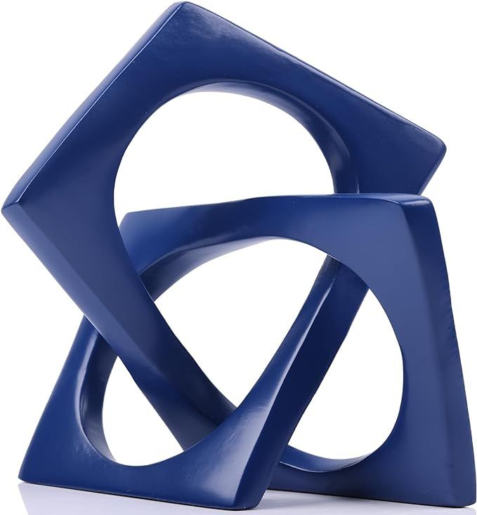Modern Geometric Sculpture Navy Blue Knot Statue Decor, Home Blue Bookcase Centerpiece jax Decora... | Amazon (US)