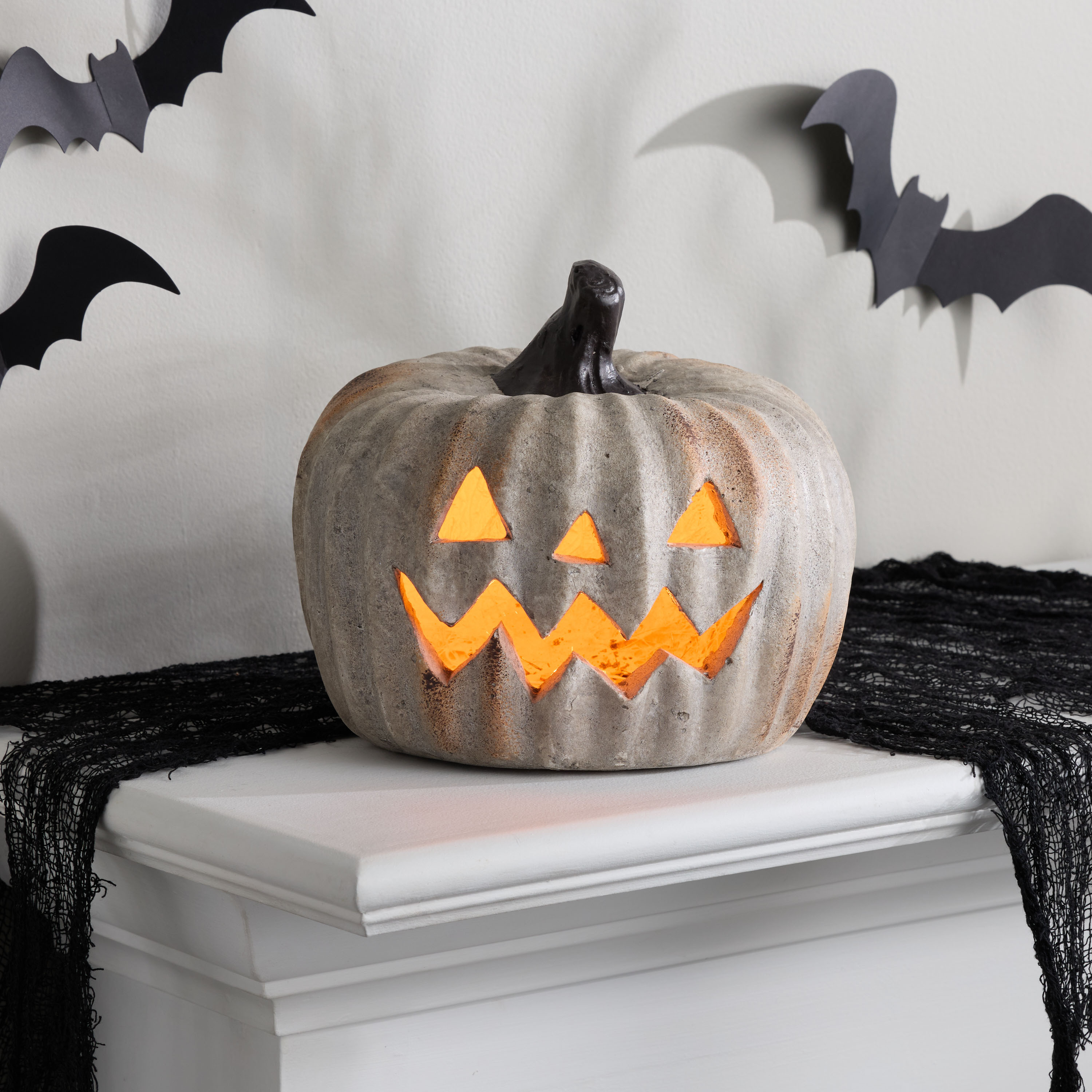 Short Antiqued Jack-O'-Lantern LED Light Up Decor | World Market