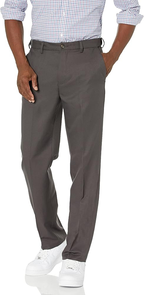 Amazon Essentials Men's Classic-Fit Expandable-Waist Flat-Front Dress Pant | Amazon (US)