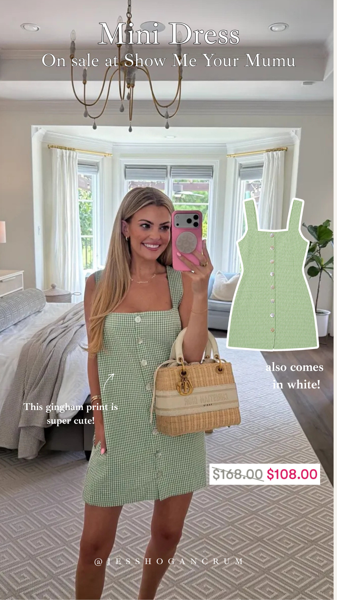the most adorable gingham dress is on sale! this green color is perfect for transitioning to fall

sale alert, show me your mumu, gingham, mini dress, prefall fashion, jess crum

 

 #LTKootd #LTKSaleAlert