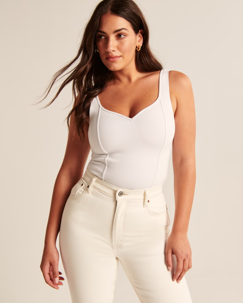 Ponte Corset Sweetheart Bodysuit | Abercrombie & Fitch (US)