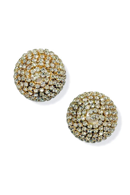 Little Bit Of Glitz Gold Rhinestone Stud Earrings | The Willow Tree