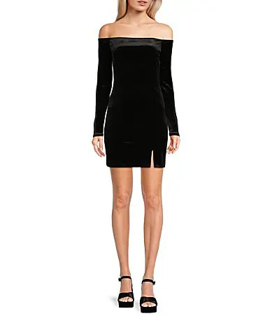 GB Velvet Off-The-Shoulder Mini Dress - M | Dillard's
