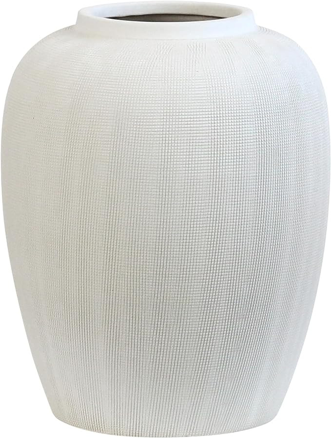 Rhodes Vase - Large Flower Vase - White Ceramic Vases Patterned | Amazon (US)