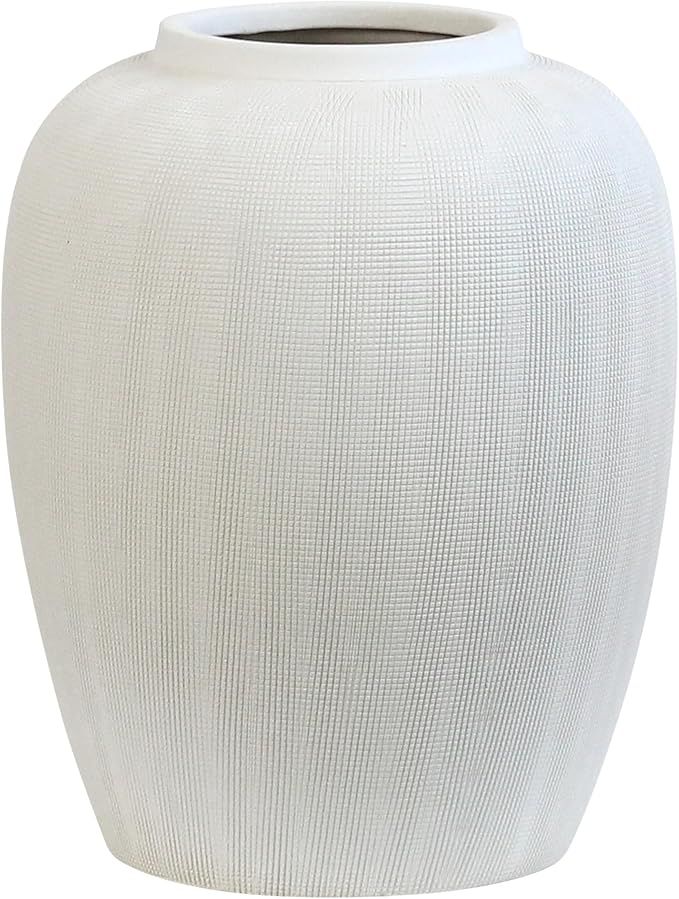 Rhodes Vase - Medium Flower Vase - White Ceramic Vases Patterned | Amazon (US)