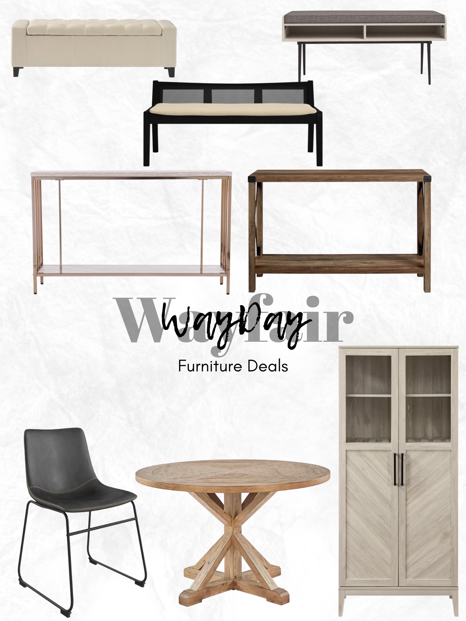Wayfair, WayDay, furniture, console tables, dining table, entry benches, furniture sales, deals

#LTKSeasonal #LTKsalealert #LTKhome
