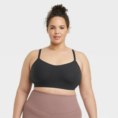 Women's Everyday Soft Light Support Strappy Sports Bra - All In Motion™ Black 1X | Target