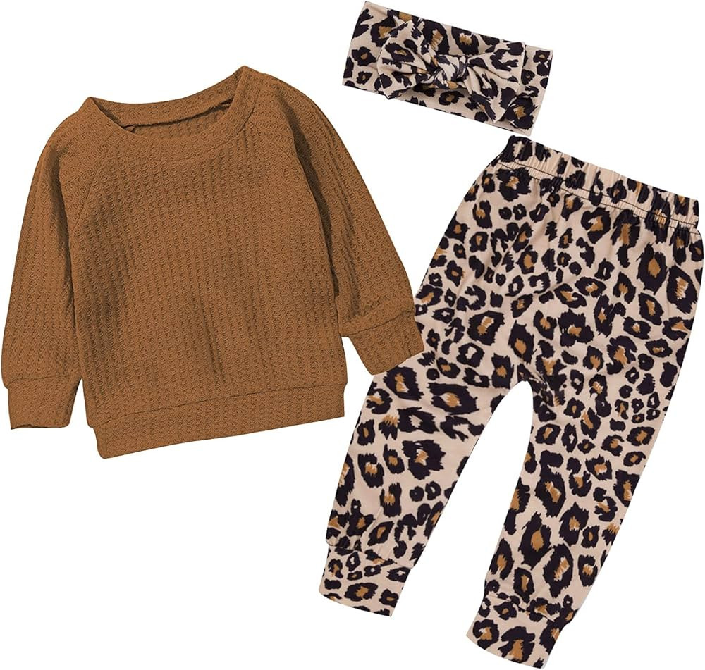 KANGKANG Toddler Baby Girl Clothes Long Sleeve Pullover Sweatshirt Tops Floral Pants Fall Winter ... | Amazon (US)