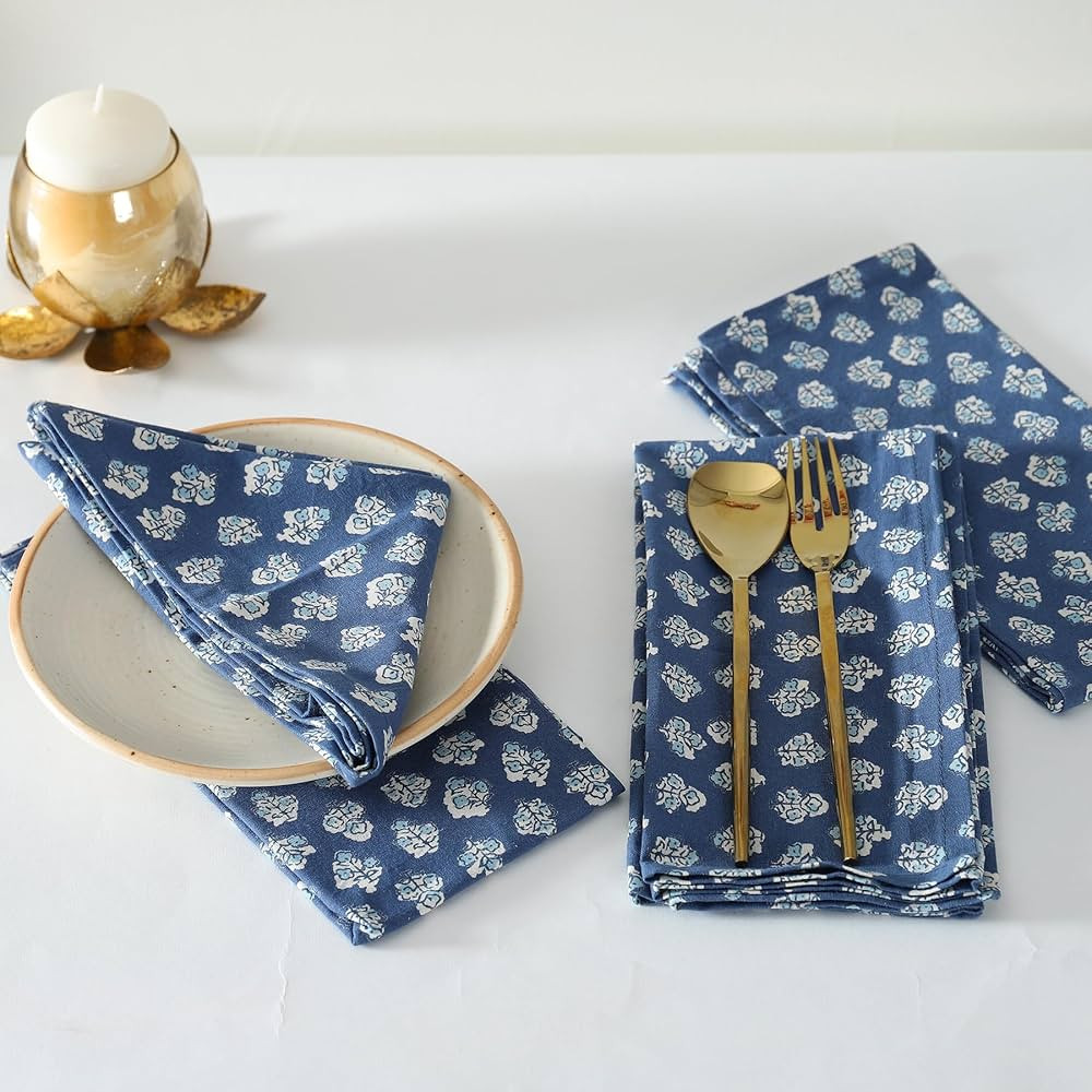 TARAN LIVING Cotton Cloth Napkins Natural Reusable Fall Dinner Napkins Reusable Machine Washable ... | Amazon (US)