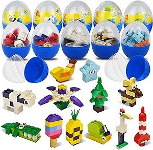 JOYIN 12 Pcs Pre-Filled Easter Eggs with Cute Characters Building Blocks for Kids' Gift, Easter E... | Amazon (US)