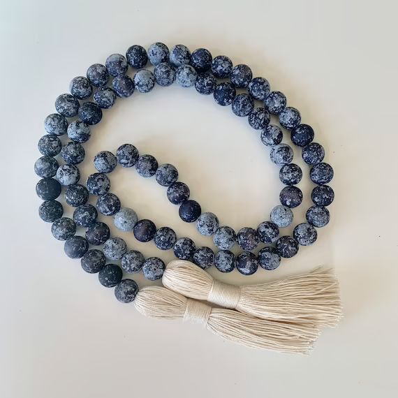 Navy Blue Wood Bead Garland Farmhouse Decor Beads Decorative | Etsy | Etsy (US)