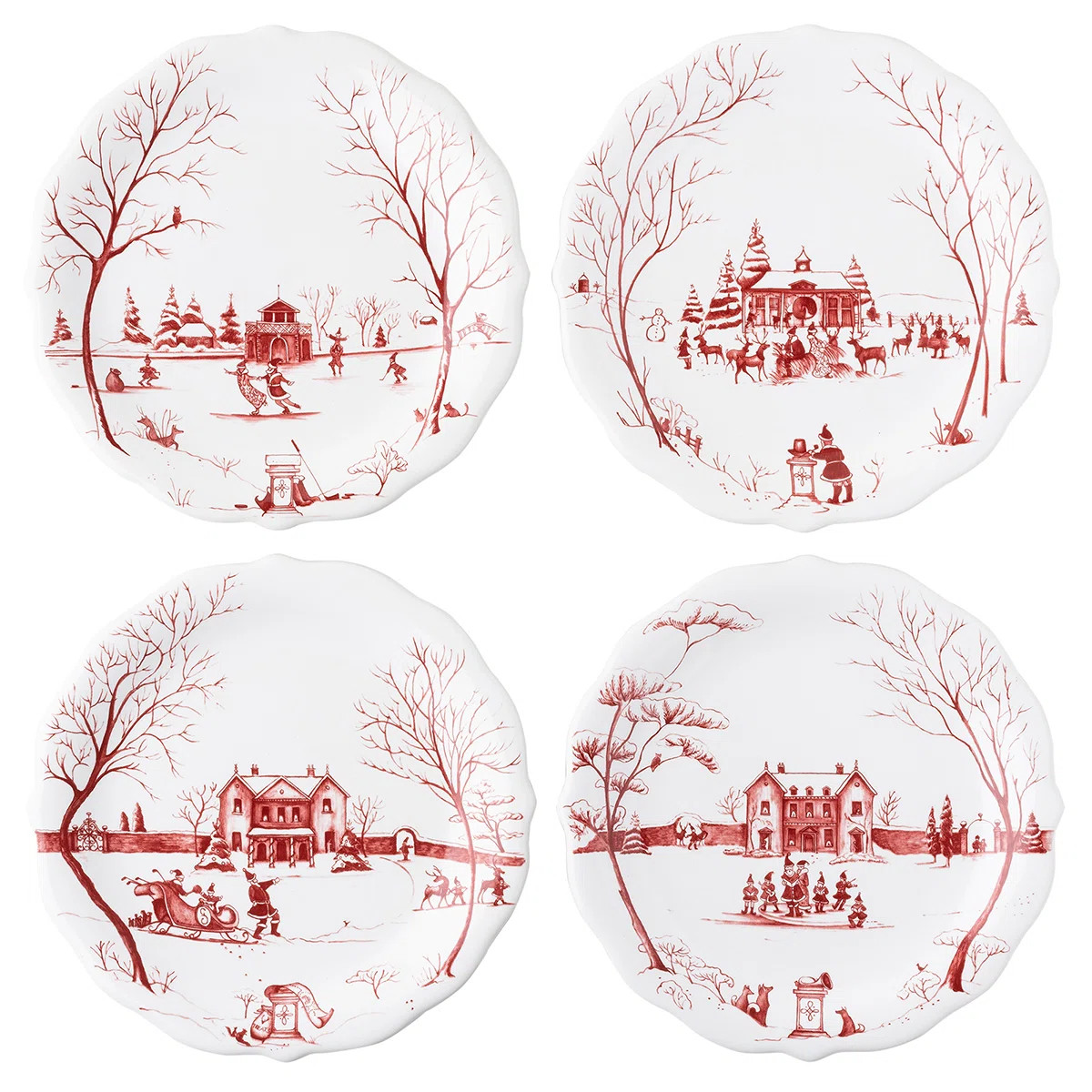 Country Estate Winter Frolic Party Plate Assorted 4 - Piece Set | Perigold