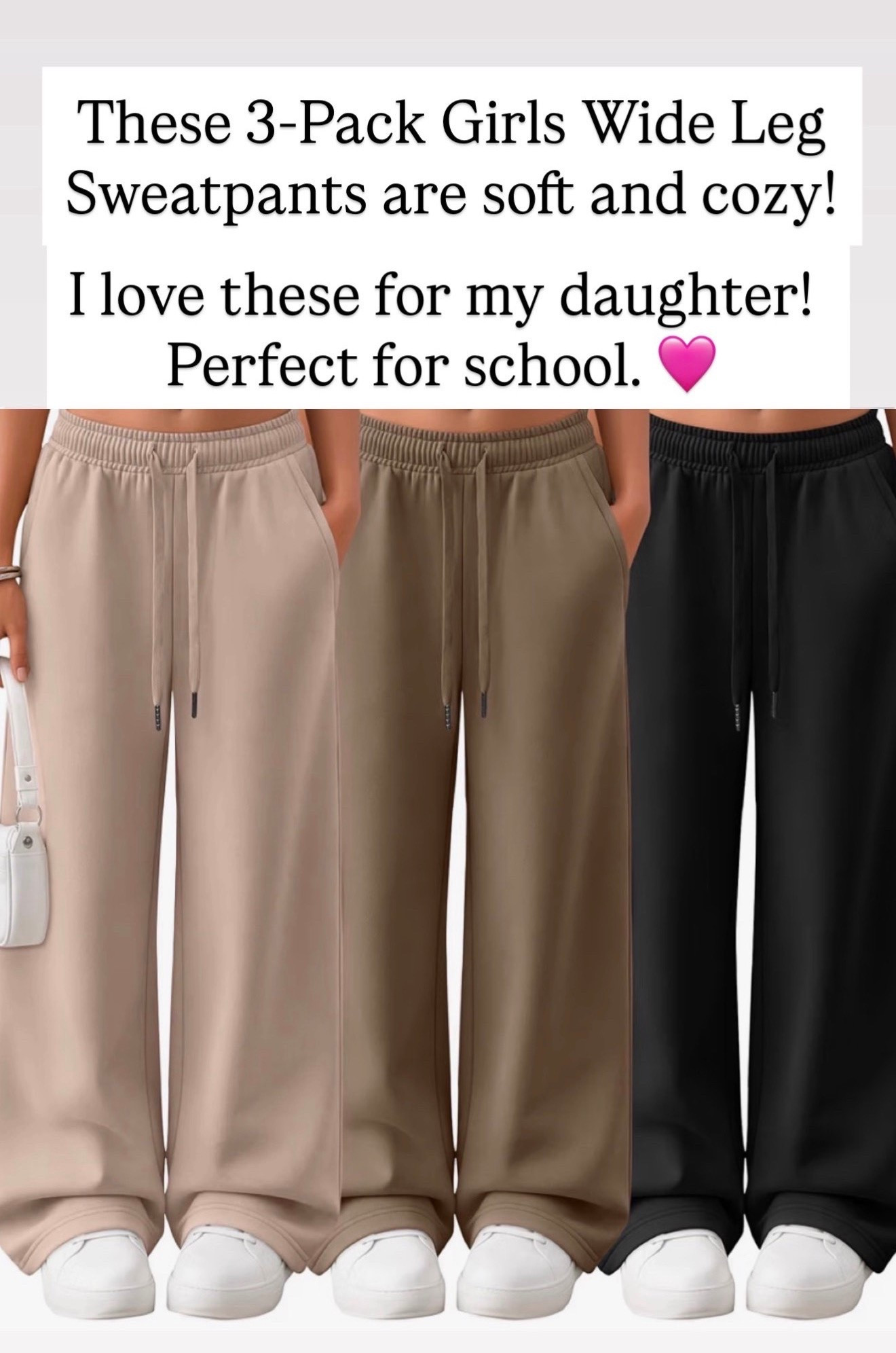 Love these wide leg sweatpants for my daughter! These are so comfy. They come a three pack fabulous!

#LTKKids