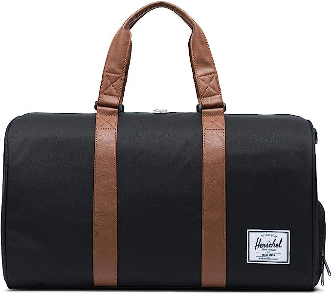 Herschel Novel Duffel Bag, Black/Tan Synthetic Leather, Classic 42.5L | Amazon (US)