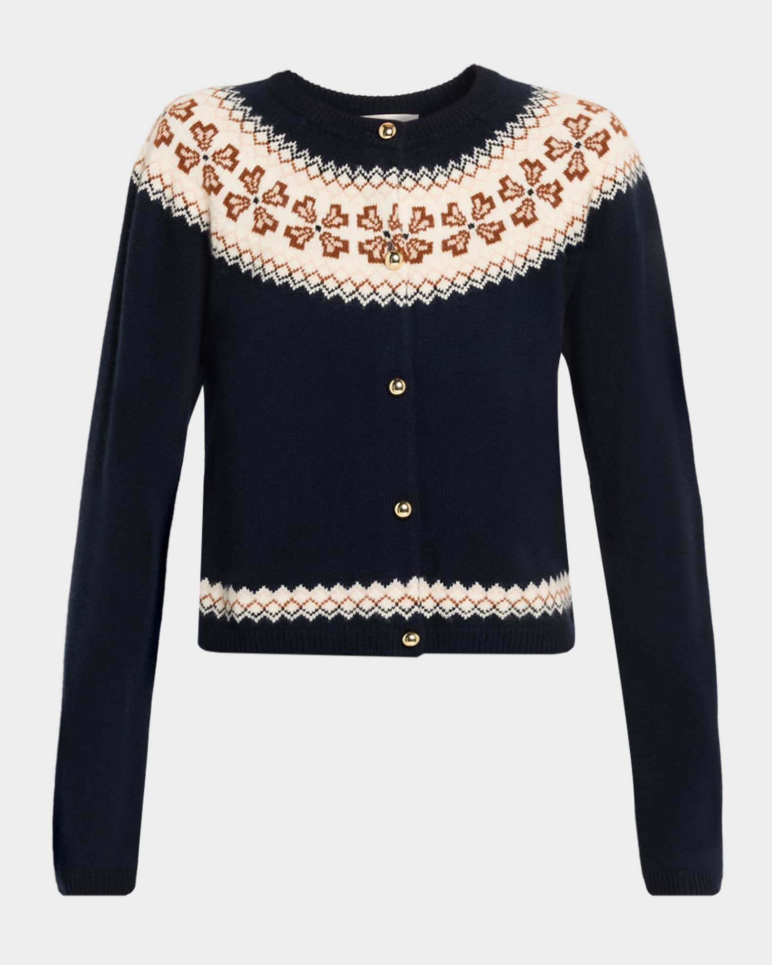 FRAME The Cashmere Fairisle Cardigan | Neiman Marcus