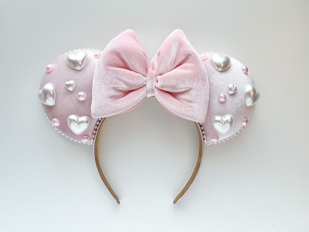 Valentines Day Pearl Velvet Inspired Mouse Ears Mickey Ears Headband | Etsy (US)