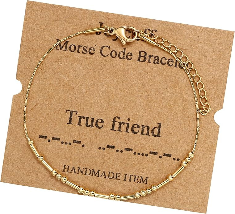 JoycuFF Friendship Morse Code Bracelets Inspirational Gifts For Best Friends Women Mother Daughte... | Amazon (US)