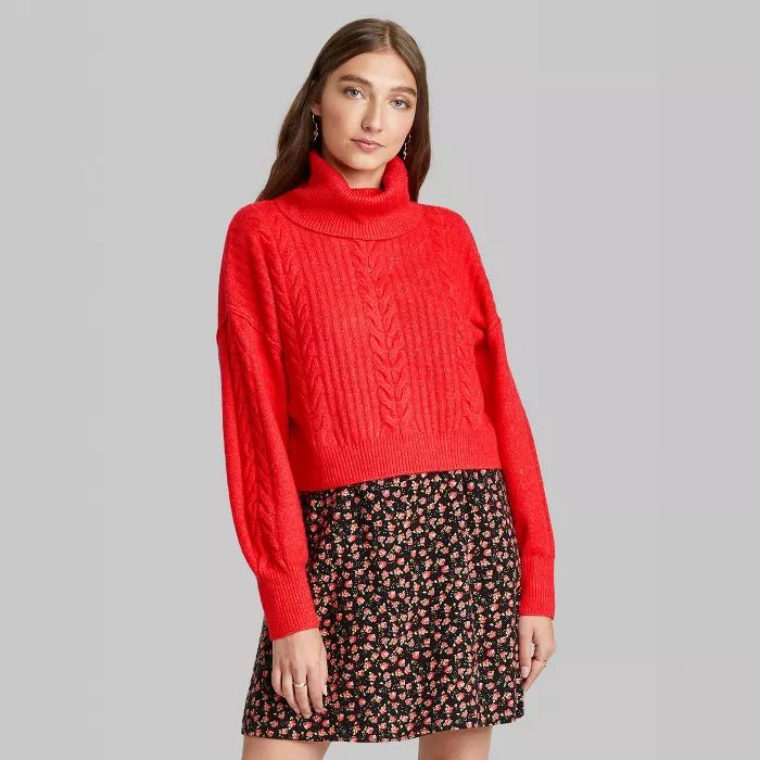 Women's Cropped Turtleneck Pullover Sweater - Wild Fable™ | Target