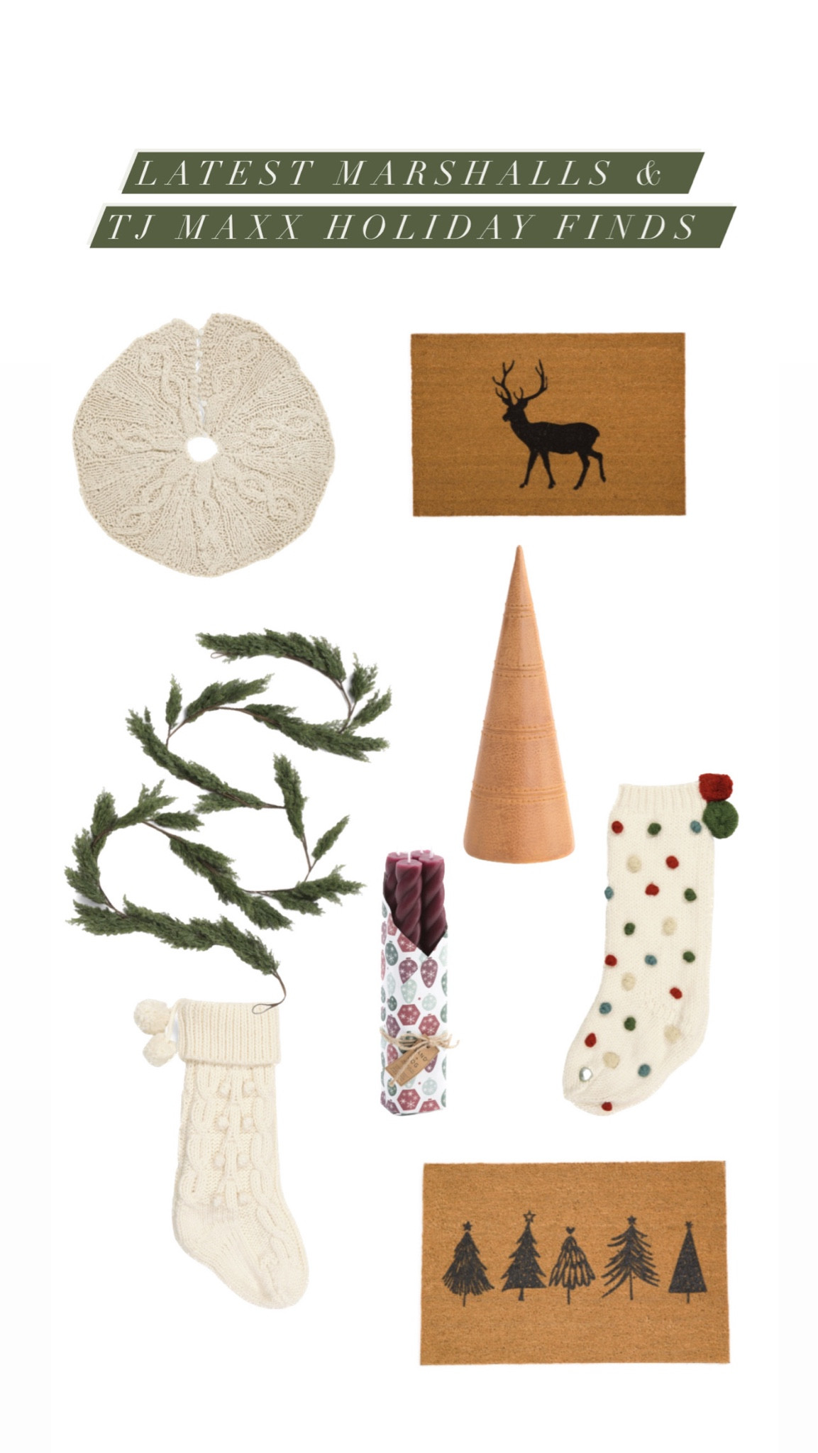Latest holiday finds from #tjmaxx and #marshalls .  If you are looking for more white knit stockings, check a couple of posts back for my roundup. #holidaydecor

#LTKHoliday #LTKhome