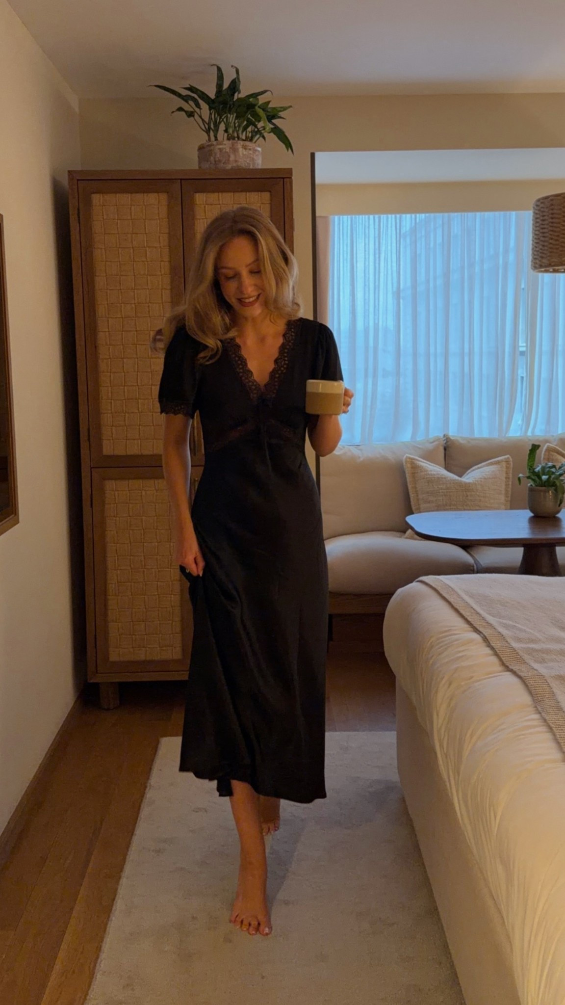 Ghost satin dress for autumn winter